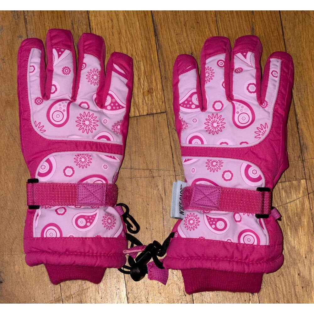 Girls Winter Gloves Pink 3M Thinsulate Insulated Snow Gloves Child L/XL
